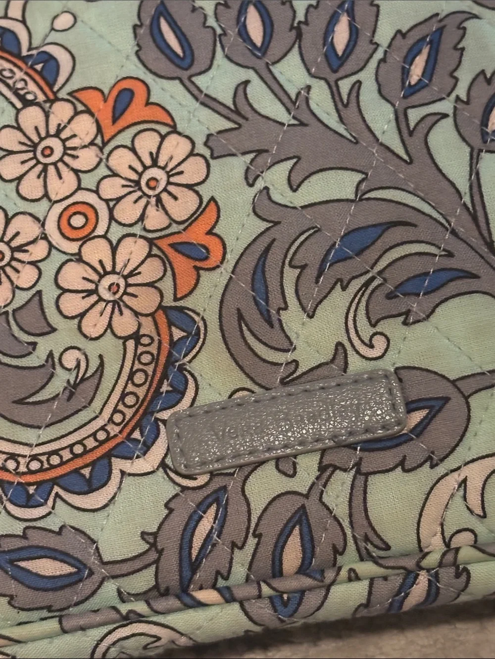 Vera Bradley Mint Green Paisley Floral Laptop Sleeve